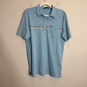 NWT Travis Mathew Cabana Polo Blue Medium Golf Preppy Office Professional